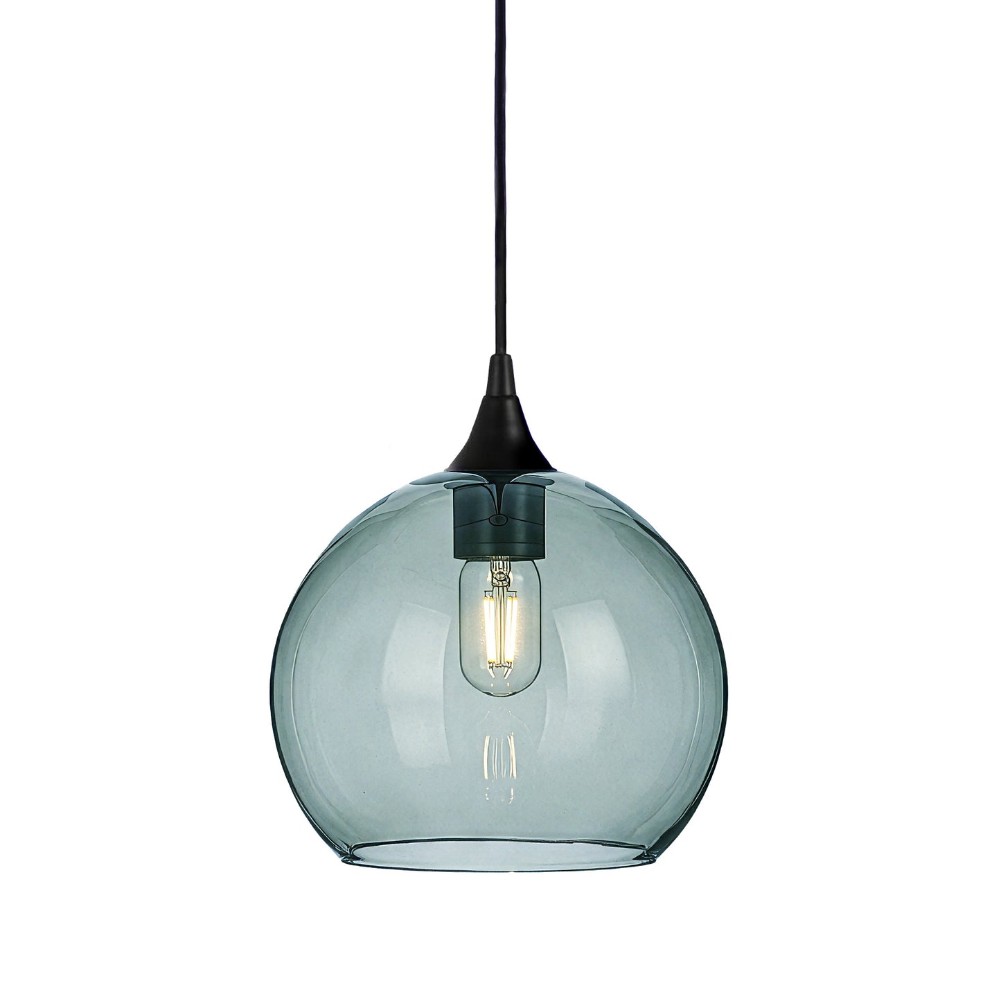 768 Single Pendant Light-Bicycle Glass Co-Matte Black - 4ft Cord-Lucent-Slate Gray-Bicycle Glass Co