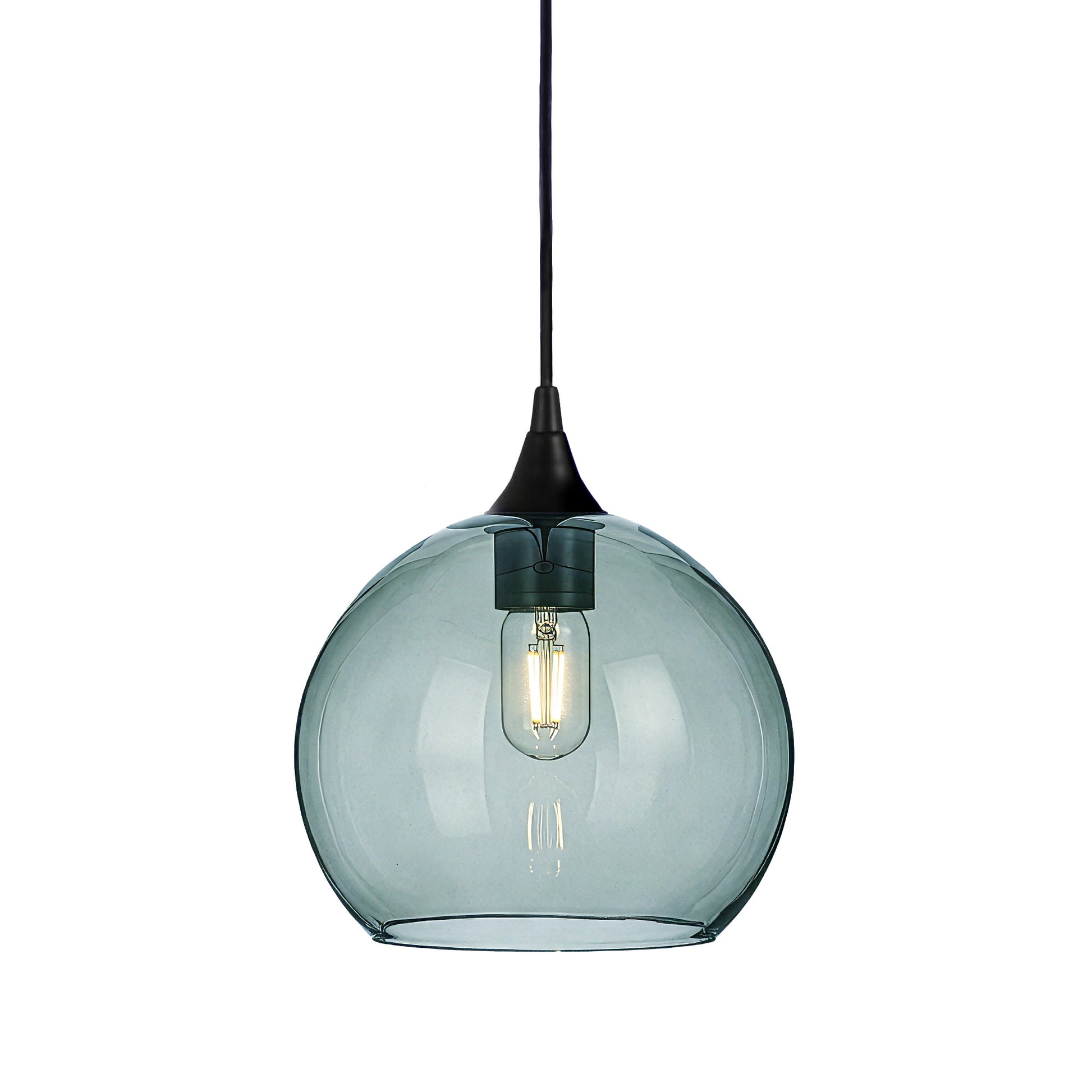 768 Single Pendant Light-Bicycle Glass Co-Matte Black - 4ft Cord-Lucent-Slate Gray-Bicycle Glass Co
