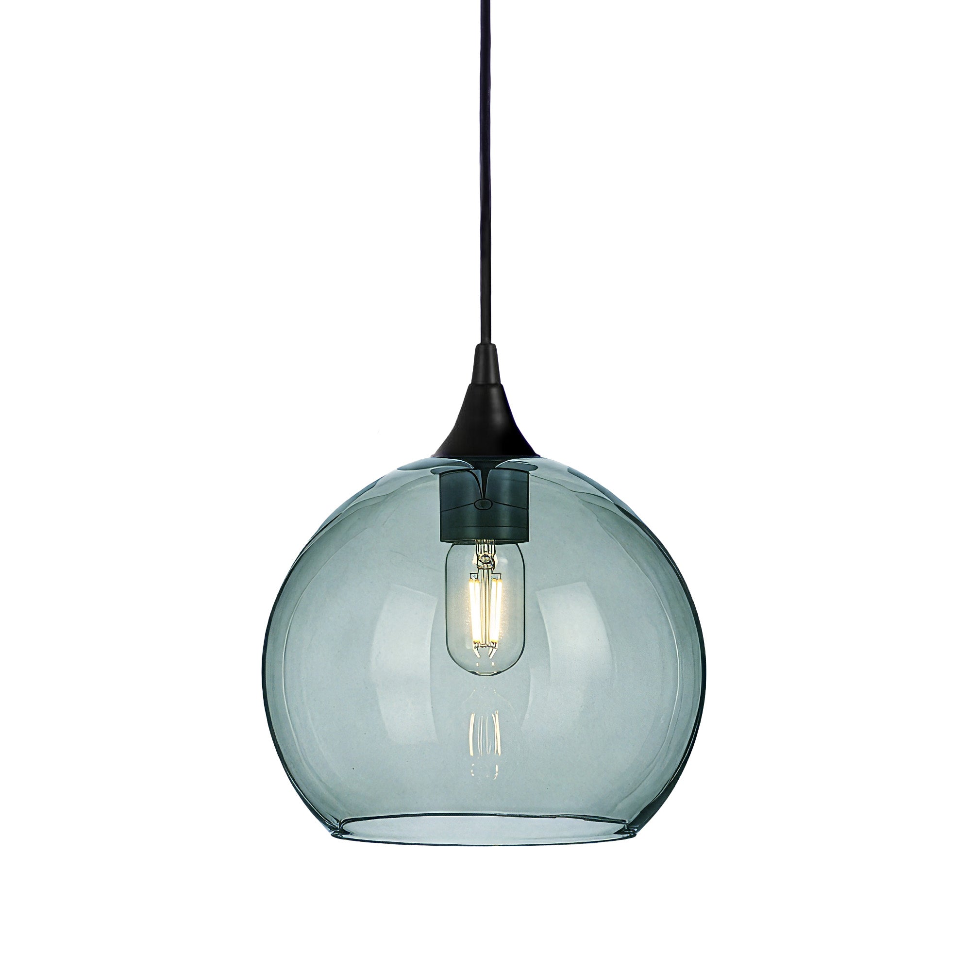 768 Single Pendant Light-Bicycle Glass Co-Matte Black - 4ft Cord-Lucent-Slate Gray-Bicycle Glass Co