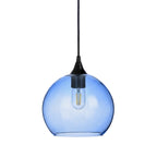768 Single Pendant Light-Bicycle Glass Co-Matte Black - 4ft Cord-Lucent-Steel Blue-Bicycle Glass Co