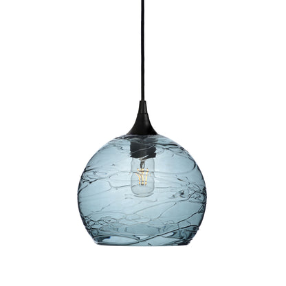 768 Single Pendant Light-Bicycle Glass Co-Matte Black 15ft Cord + Track Mount-Spun-Slate Gray-Bicycle Glass Co
