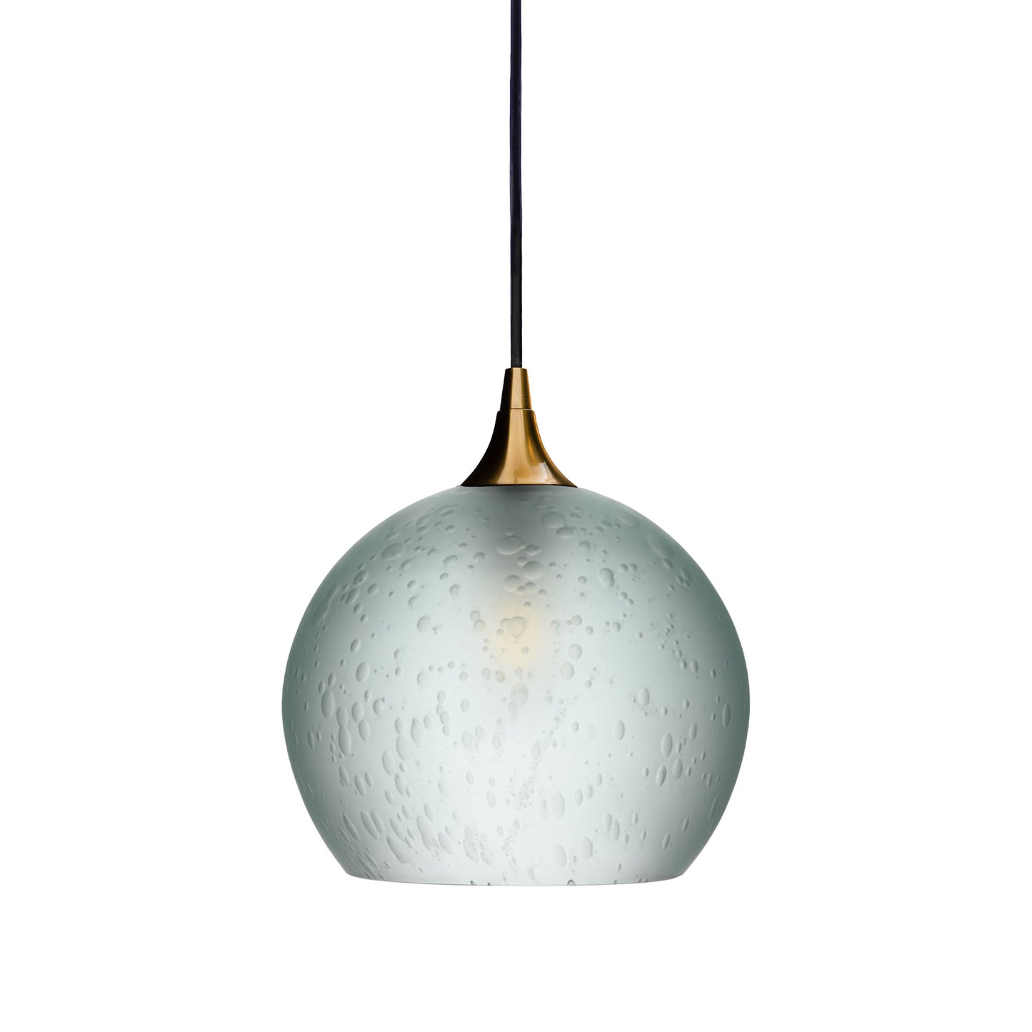 768 Single Pendant Light-Bicycle Glass Co-Polished Brass - 4ft Cord-Celestial-Eco Clear-Bicycle Glass Co