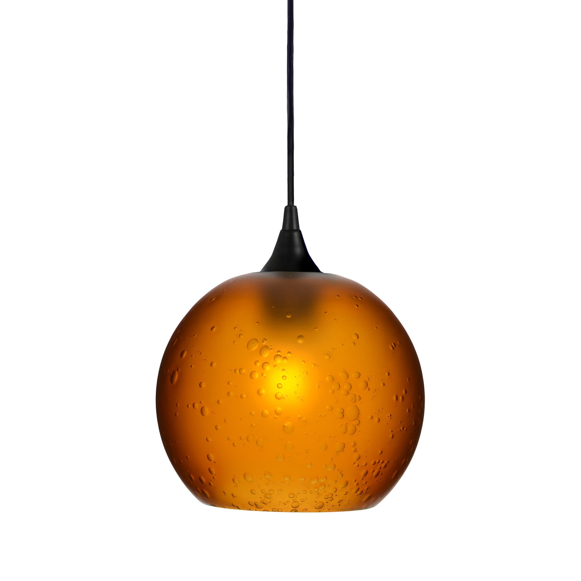 768 Single Pendant Light-Bicycle Glass Co-Polished Brass - 4ft Cord-Celestial-Golden Amber-Bicycle Glass Co