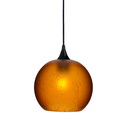 768 Single Pendant Light-Bicycle Glass Co-Polished Brass - 4ft Cord-Celestial-Golden Amber-Bicycle Glass Co
