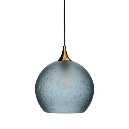 768 Single Pendant Light-Bicycle Glass Co-Polished Brass - 4ft Cord-Celestial-Slate Gray-Bicycle Glass Co