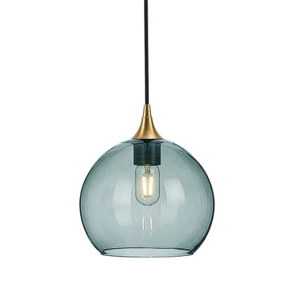 768 Single Pendant Light-Bicycle Glass Co-Polished Brass - 4ft Cord-Lucent-Slate Gray-Bicycle Glass Co