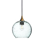 768 Single Pendant Light-Bicycle Glass Co-Polished Brass - 4ft Cord-Lunar-Eco Clear-Bicycle Glass Co