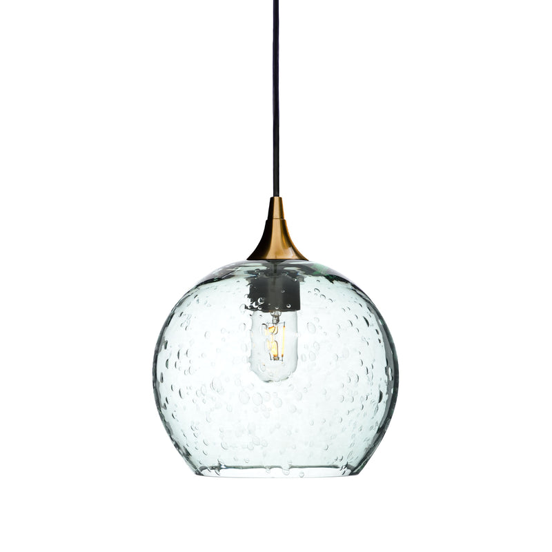 768 Single Pendant Light — Polished Brass - 8ft Cord / Lunar / Eco Clear