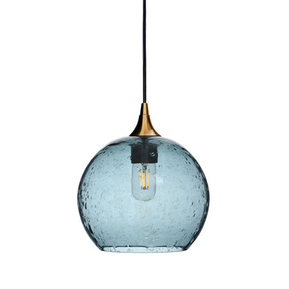 768 Single Pendant Light-Bicycle Glass Co-Polished Brass - 4ft Cord-Lunar-Slate Gray-Bicycle Glass Co