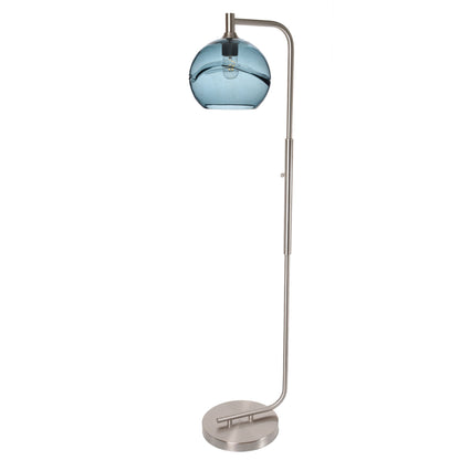 768 Swell: Floor Lamp-Glass-Bicycle Glass Co - Hotshop-Steel Blue-Matte Black-Bicycle Glass Co