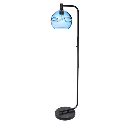 768 Swell: Floor Lamp-Glass-Bicycle Glass Co - Hotshop-Steel Blue-Matte Black-Bicycle Glass Co