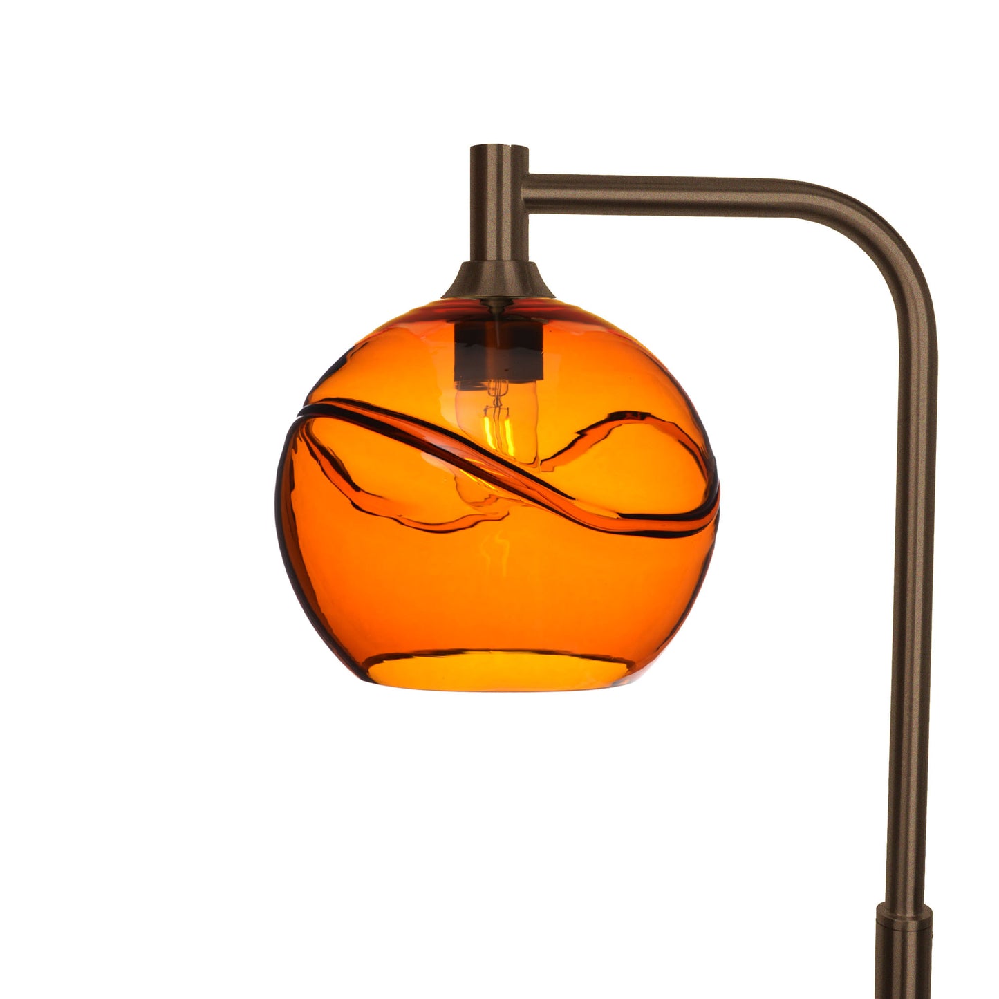768 Swell: Floor Lamp-Glass-Bicycle Glass Co - Hotshop-Golden Amber-Antique Bronze-Bicycle Glass Co