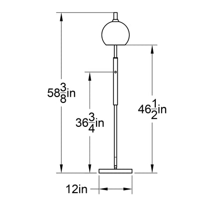 768 Swell: Floor Lamp-Glass-Bicycle Glass Co - Hotshop-Golden Amber-Matte Black-Bicycle Glass Co