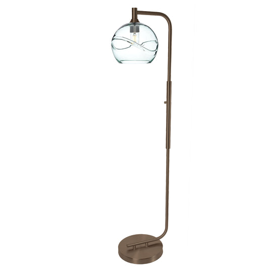 768 Swell: Floor Lamp-Glass-Bicycle Glass Co - Hotshop-Steel Blue-Matte Black-Bicycle Glass Co