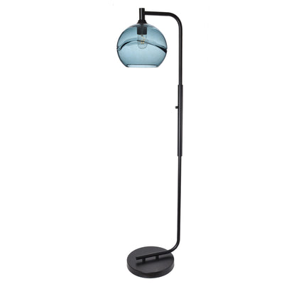 768 Swell: Floor Lamp-Glass-Bicycle Glass Co - Hotshop-Steel Blue-Matte Black-Bicycle Glass Co