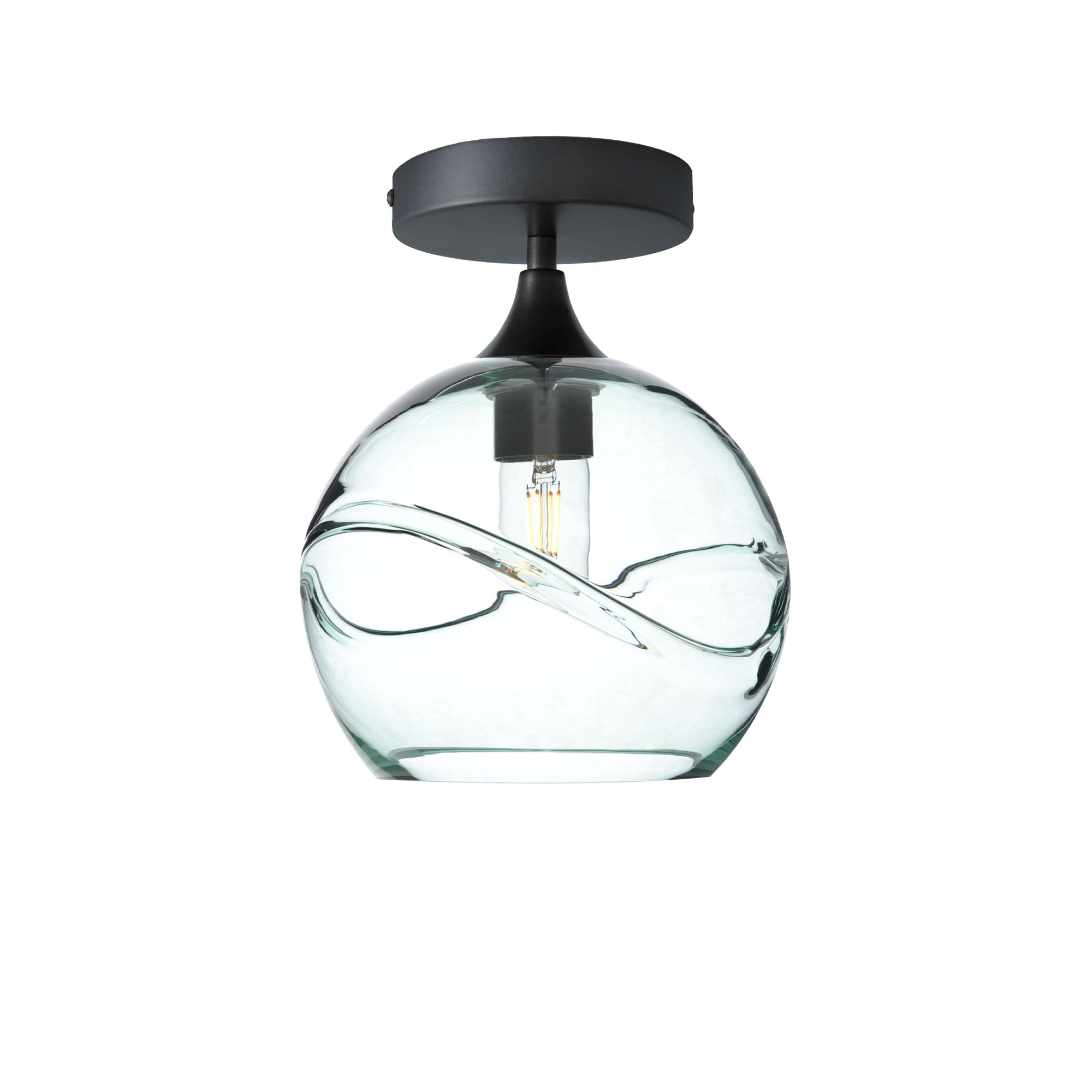768 Swell: Semi Flush Light-Glass-Bicycle Glass Co - Hotshop-Eco Clear-Antique Bronze-Bicycle Glass Co