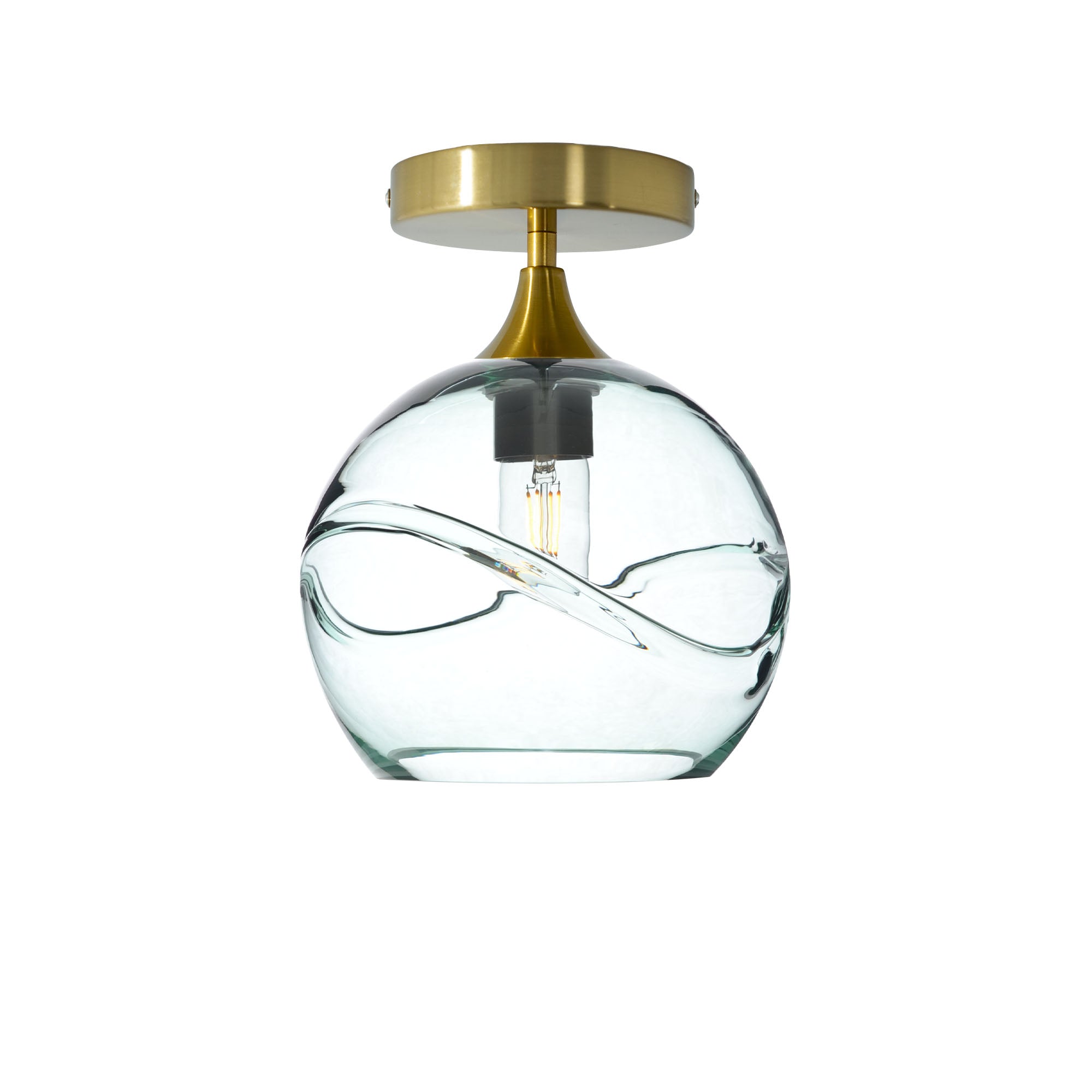 768 Swell: Semi Flush Light-Glass-Bicycle Glass Co - Hotshop-Eco Clear-Polished Brass-Bicycle Glass Co