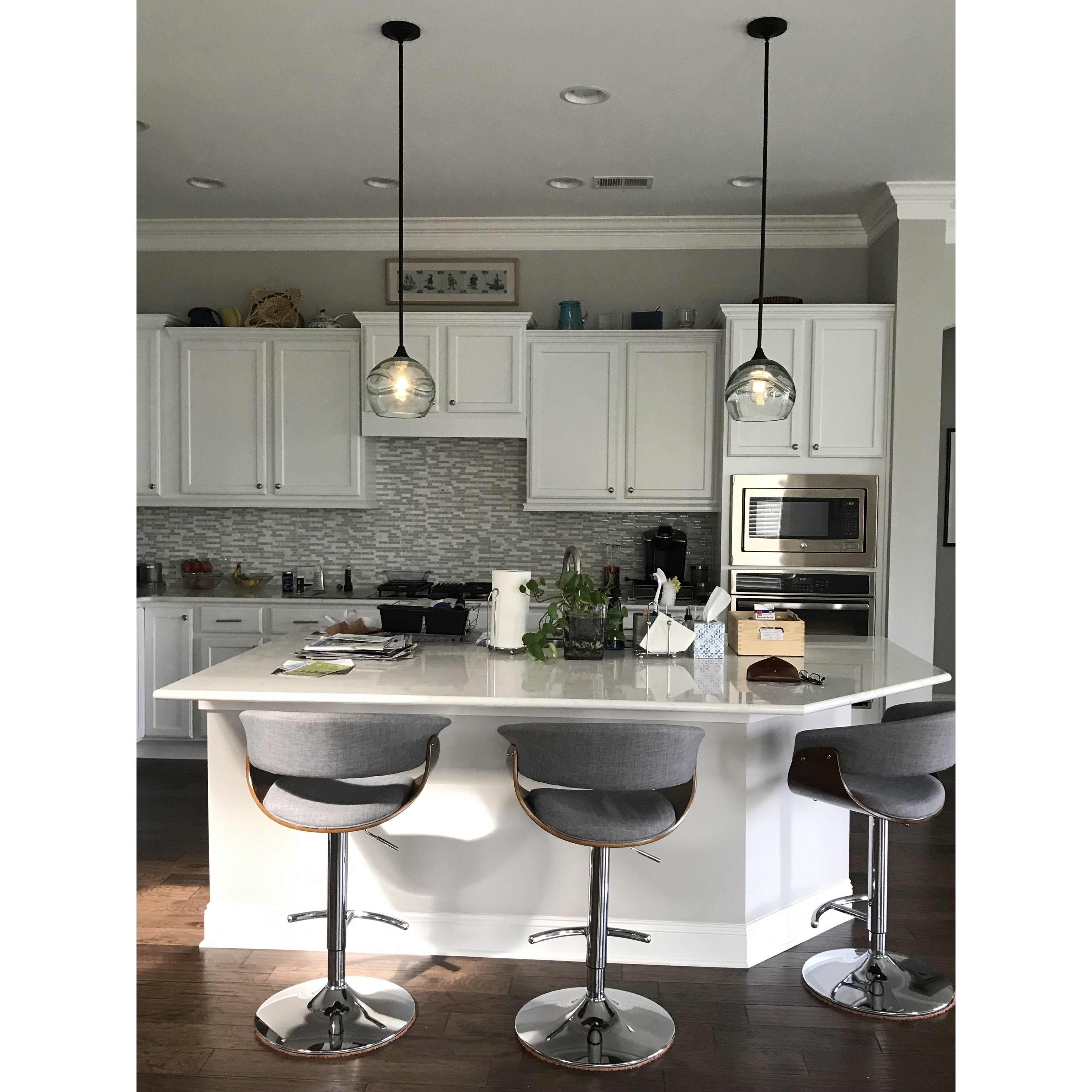 Swell Single Pendant Light: Form No. 768-Pendant Lights-Bicycle Glass Co-Steel Blue-Bicycle Glass Co