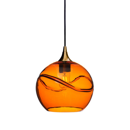 768 Swell: Single Pendant Light-Glass-Bicycle Glass Co - Hotshop-Harvest Gold-Polished Brass-Bicycle Glass Co