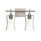 818 2-Light Wall Vanity-Glass-Bicycle Glass Co - Hotshop-Brushed Nickel-Lunar-Steel Blue-Bicycle Glass Co