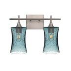 818 2-Light Wall Vanity-Glass-Bicycle Glass Co - Hotshop-Brushed Nickel-Lunar-Steel Blue-Bicycle Glass Co