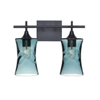 818 2-Light Wall Vanity-Glass-Bicycle Glass Co - Hotshop-Brushed Nickel-Lunar-Steel Blue-Bicycle Glass Co