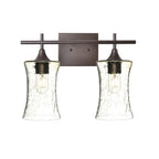 818 2-Light Wall Vanity-Glass-Bicycle Glass Co - Hotshop-Brushed Nickel-Lunar-Steel Blue-Bicycle Glass Co