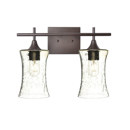 818 2-Light Wall Vanity-Glass-Bicycle Glass Co - Hotshop-Brushed Nickel-Lunar-Steel Blue-Bicycle Glass Co