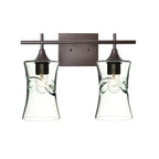818 2-Light Wall Vanity-Glass-Bicycle Glass Co - Hotshop-Brushed Nickel-Lunar-Steel Blue-Bicycle Glass Co