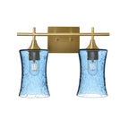 818 2-Light Wall Vanity-Glass-Bicycle Glass Co - Hotshop-Brushed Nickel-Lunar-Steel Blue-Bicycle Glass Co