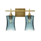 818 2-Light Wall Vanity-Glass-Bicycle Glass Co - Hotshop-Brushed Nickel-Lunar-Steel Blue-Bicycle Glass Co