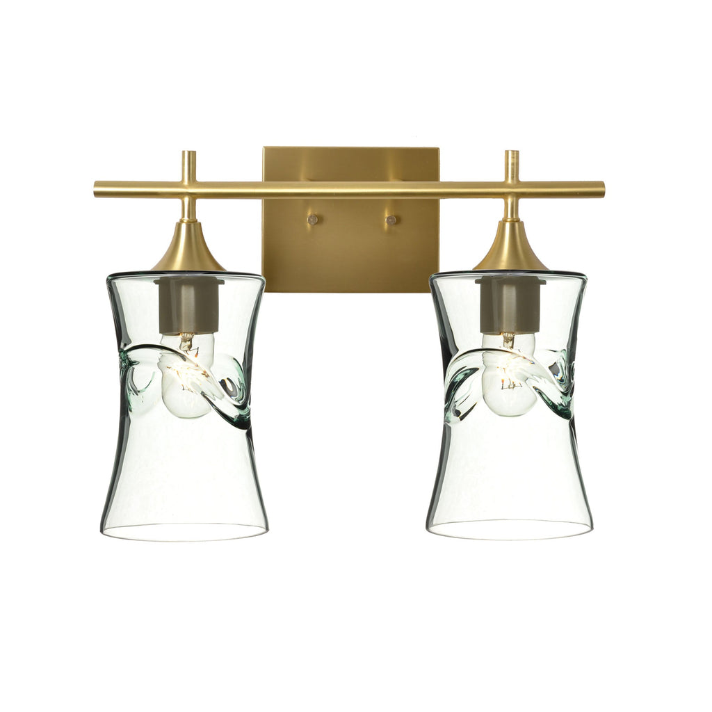 818 2-Light Wall Vanity-Glass-Bicycle Glass Co - Hotshop-Brushed Nickel-Lunar-Steel Blue-Bicycle Glass Co