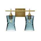 818 2-Light Wall Vanity-Glass-Bicycle Glass Co - Hotshop-Brushed Nickel-Lunar-Steel Blue-Bicycle Glass Co