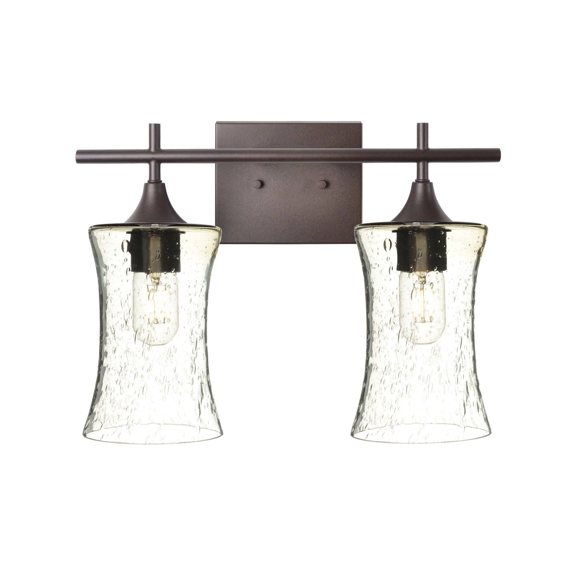818 2-Light Wall Vanity-Glass-Bicycle Glass Co - Hotshop-Antique Bronze-Lunar-Eco Clear-Bicycle Glass Co