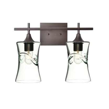 818 2-Light Wall Vanity-Glass-Bicycle Glass Co - Hotshop-Antique Bronze-Swell-Eco Clear-Bicycle Glass Co