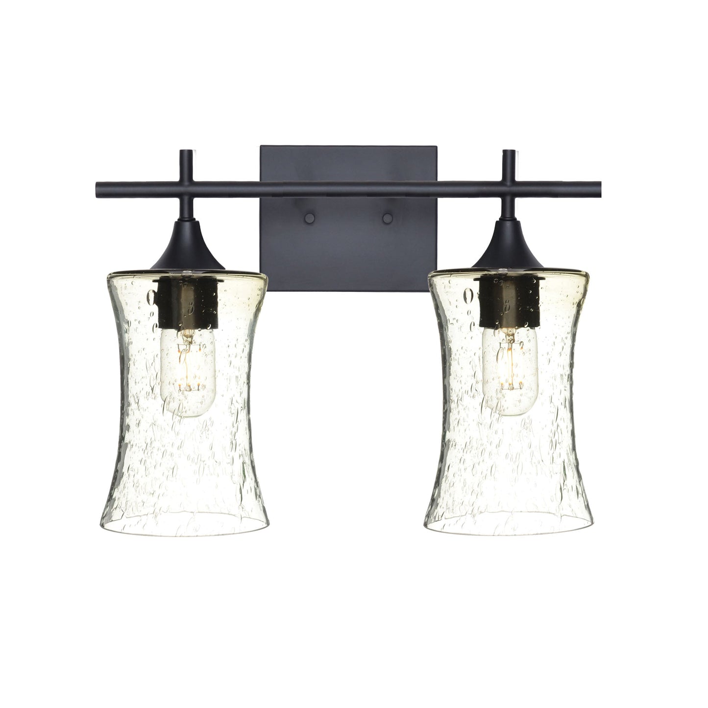 818 2-Light Wall Vanity-Glass-Bicycle Glass Co - Hotshop-Matte Black-Lunar-Eco Clear-Bicycle Glass Co