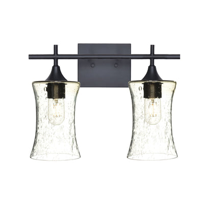 818 2-Light Wall Vanity-Glass-Bicycle Glass Co - Hotshop-Matte Black-Lunar-Eco Clear-Bicycle Glass Co