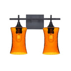 818 2-Light Wall Vanity-Glass-Bicycle Glass Co - Hotshop-Matte Black-Lunar-Golden Amber-Bicycle Glass Co