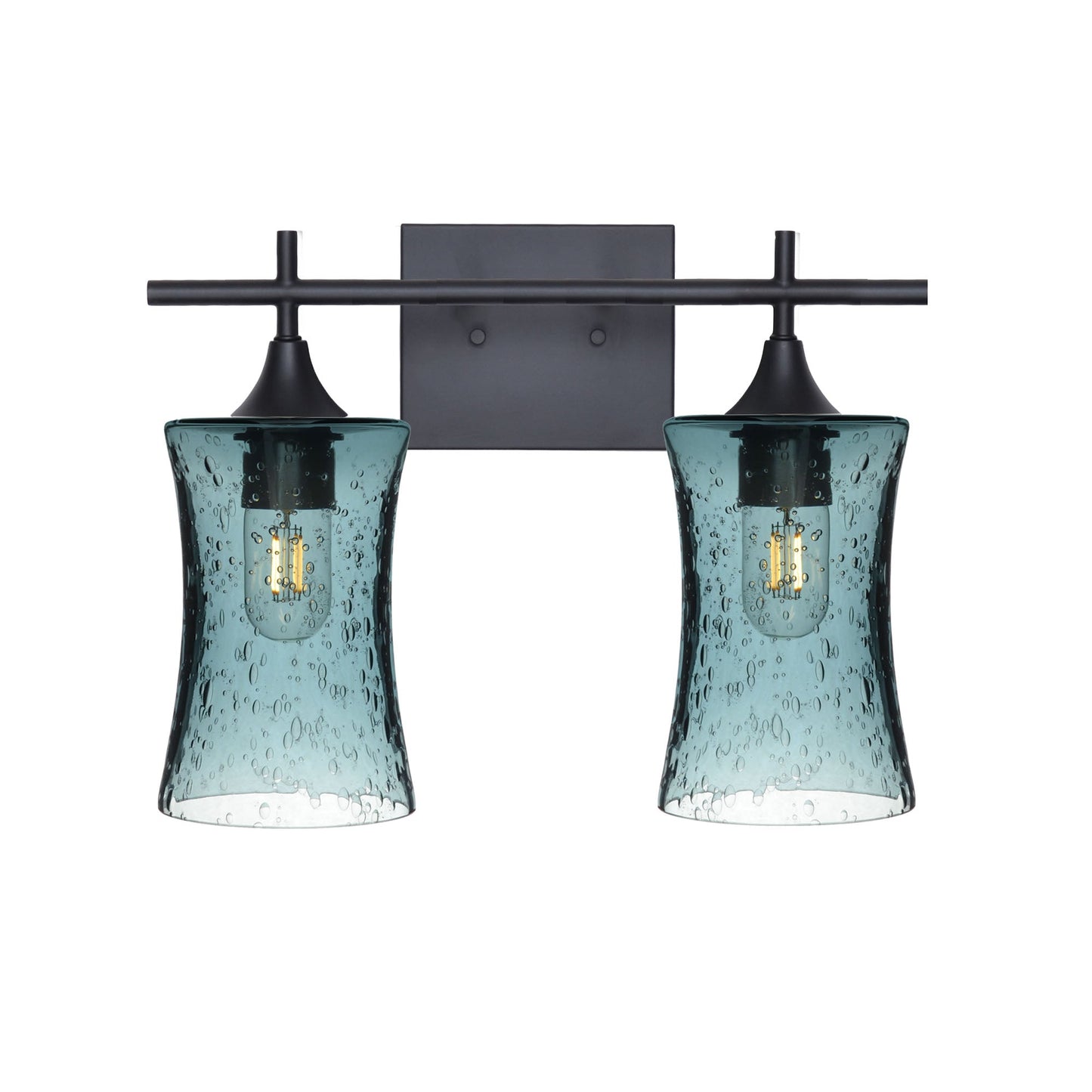 818 2-Light Wall Vanity-Glass-Bicycle Glass Co - Hotshop-Matte Black-Lunar-Slate Gray-Bicycle Glass Co