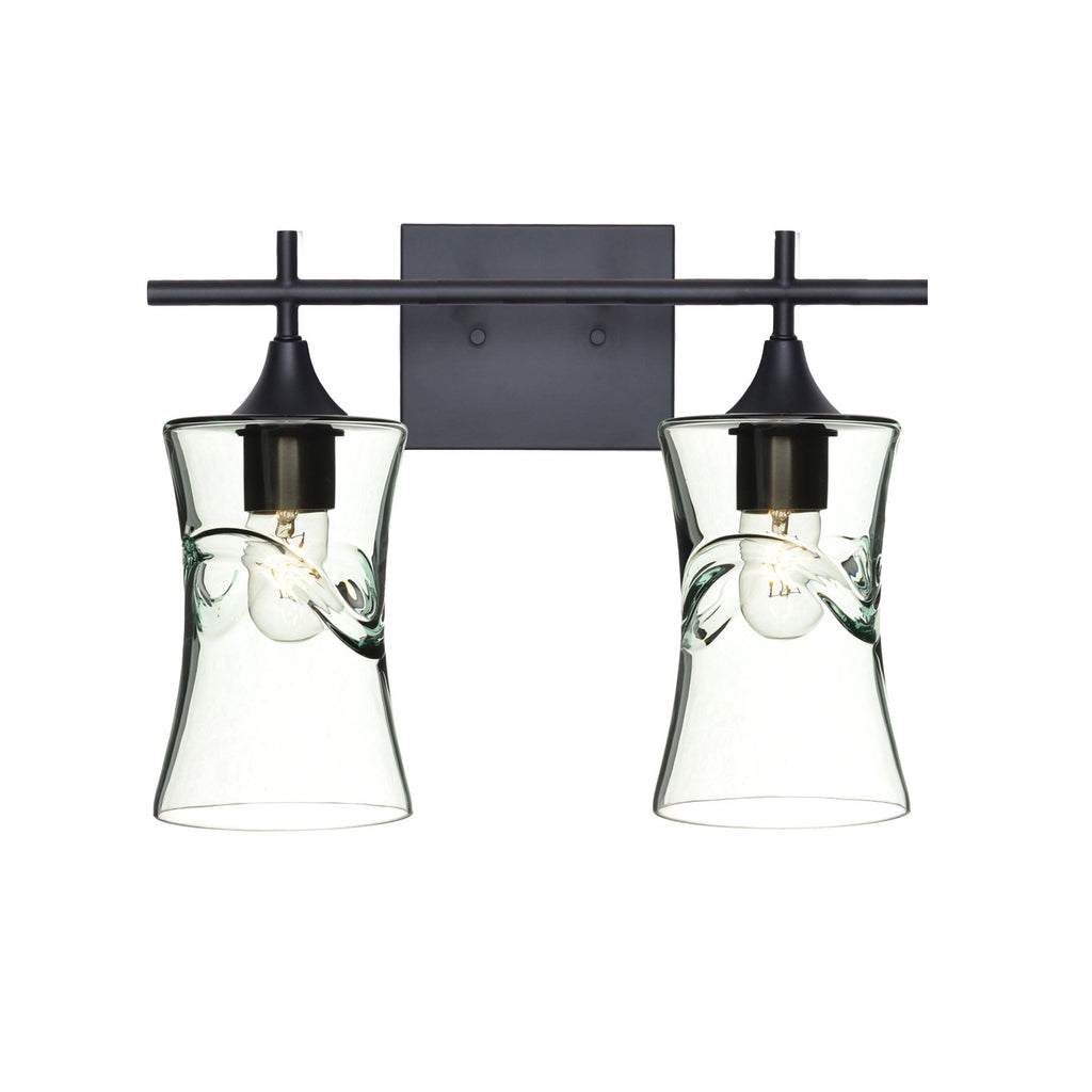 818 2-Light Wall Vanity-Glass-Bicycle Glass Co - Hotshop-Matte Black-Swell-Eco Clear-Bicycle Glass Co
