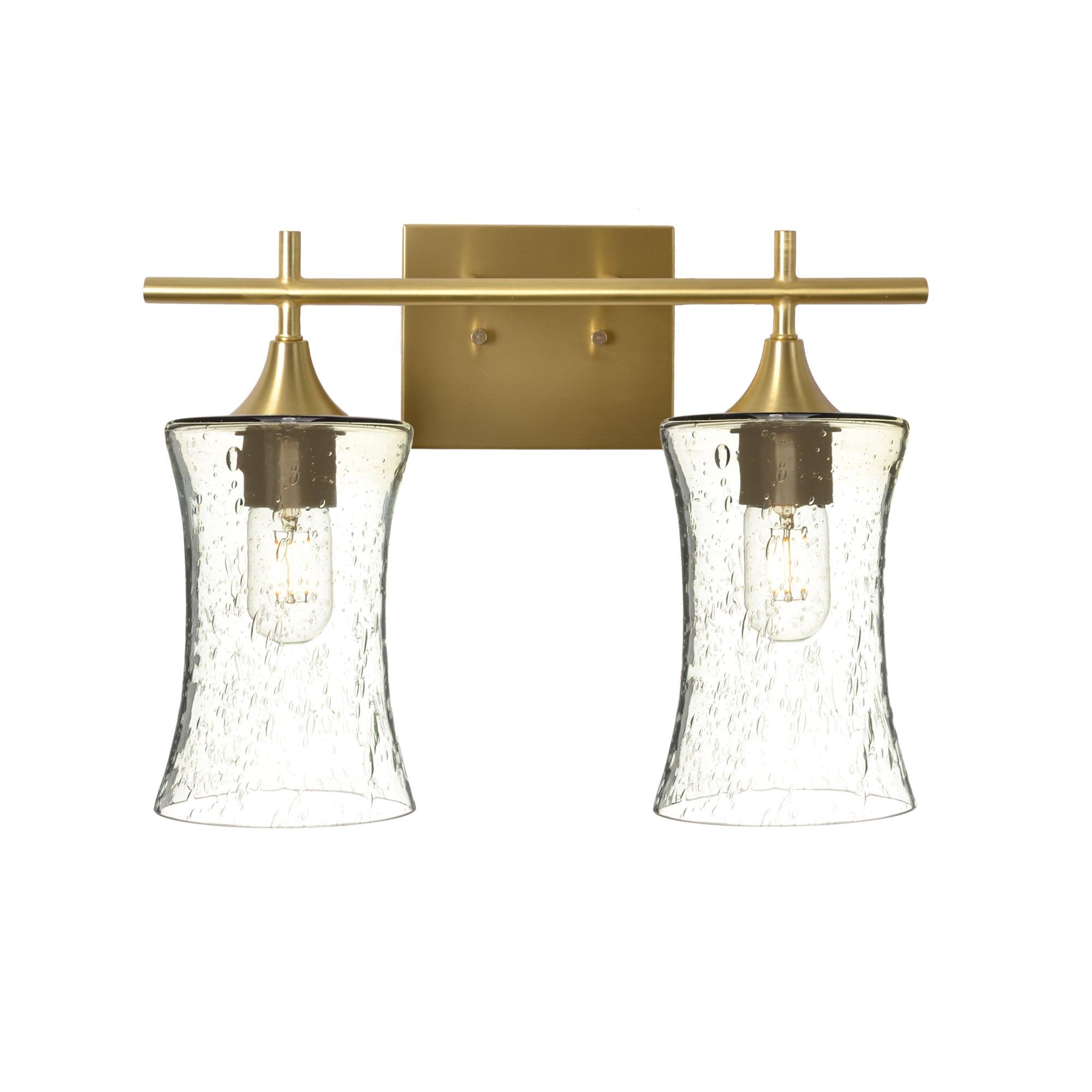 818 2-Light Wall Vanity-Glass-Bicycle Glass Co - Hotshop-Polished Brass-Lunar-Eco Clear-Bicycle Glass Co