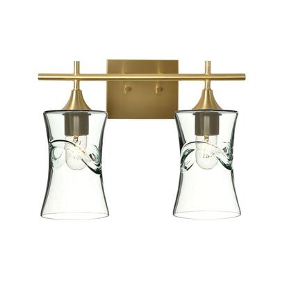 818 2-Light Wall Vanity-Glass-Bicycle Glass Co - Hotshop-Polished Brass-Swell-Eco Clear-Bicycle Glass Co