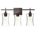 818 3-Light Vanity-Glass-Bicycle Glass Co-Lunar-Eco Clear-Antique Bronze-Bicycle Glass Co