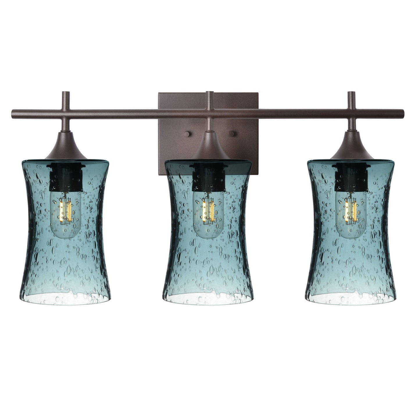 818 3-Light Vanity-Glass-Bicycle Glass Co-Lunar-Slate Gray-Antique Bronze-Bicycle Glass Co