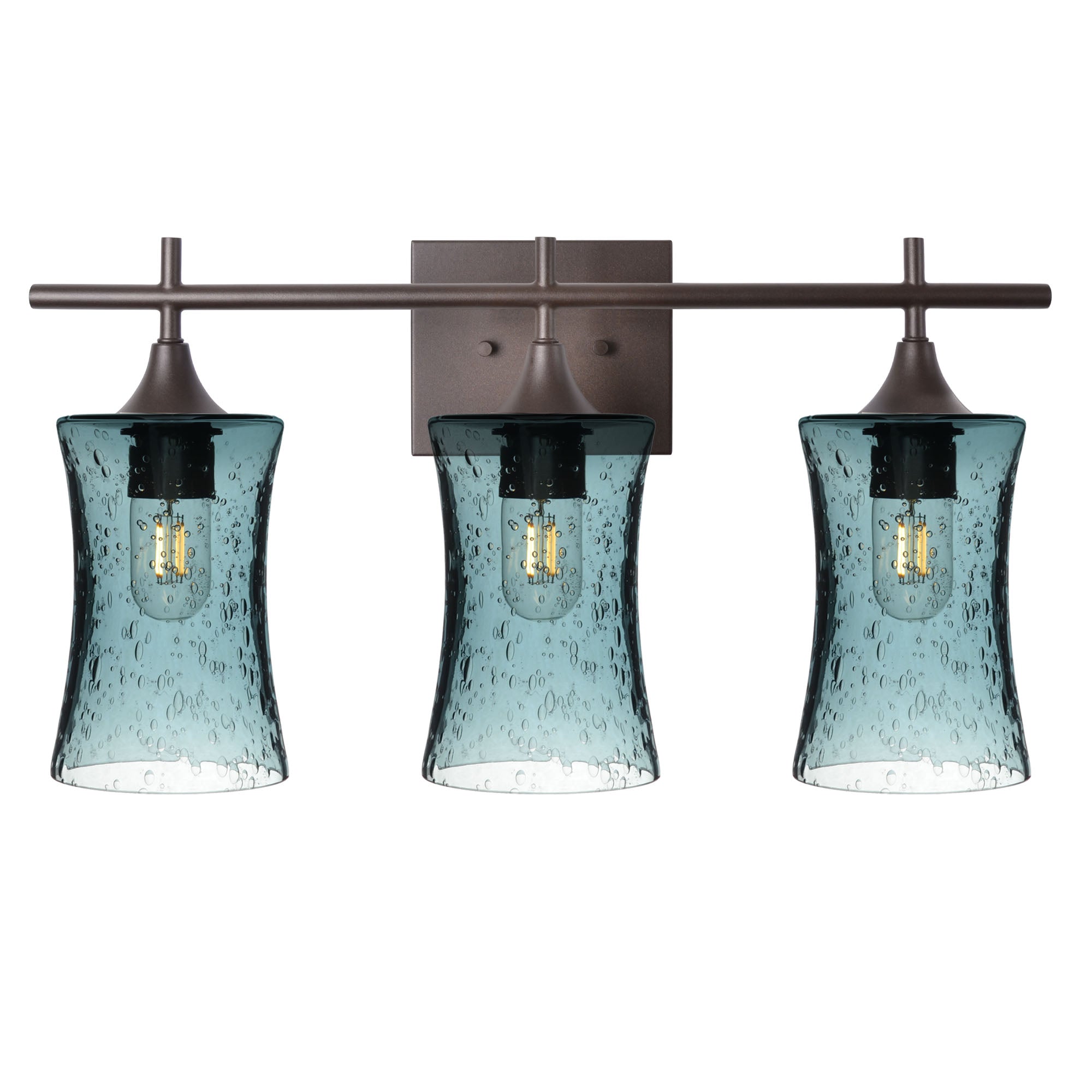 818 3-Light Vanity-Glass-Bicycle Glass Co-Lunar-Slate Gray-Antique Bronze-Bicycle Glass Co