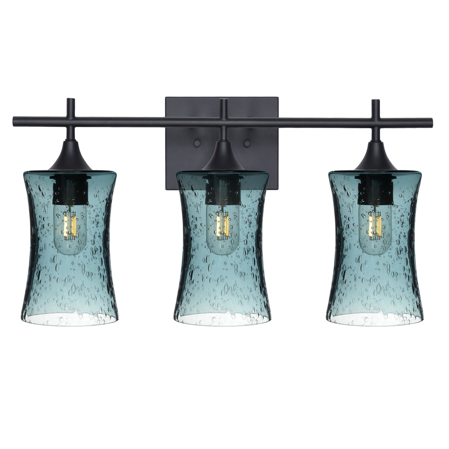 818 3-Light Vanity-Glass-Bicycle Glass Co-Lunar-Slate Gray-Matte Black-Bicycle Glass Co