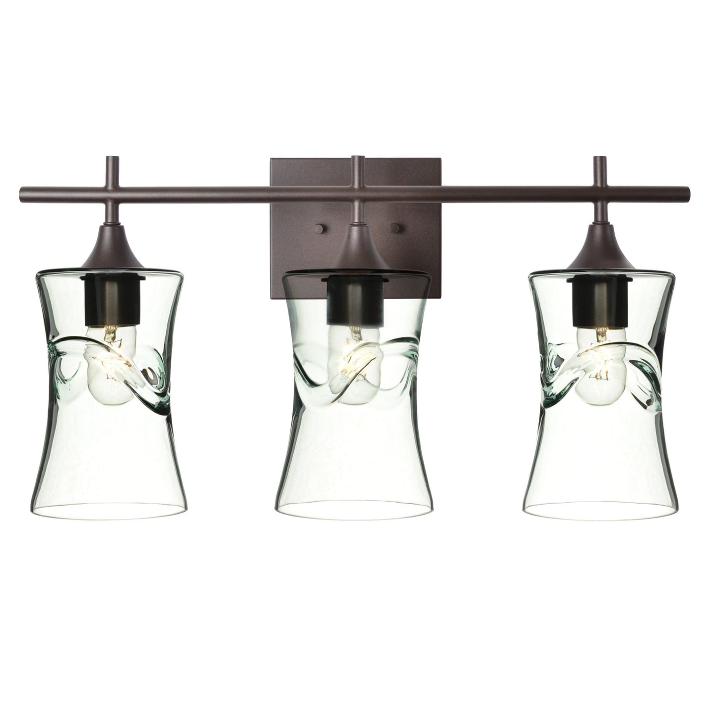 818 3-Light Vanity-Glass-Bicycle Glass Co-Swell-Eco Clear-Antique Bronze-Bicycle Glass Co