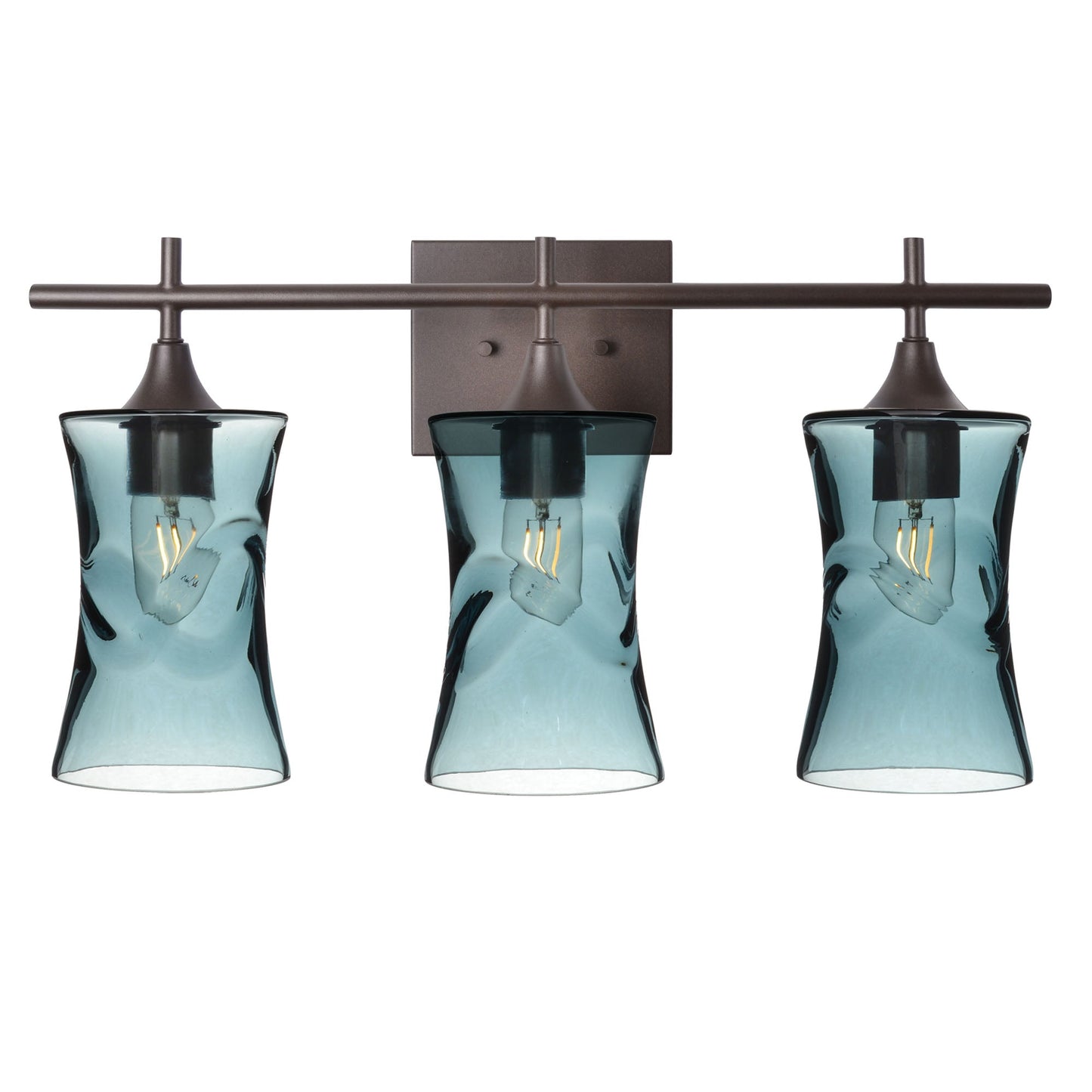 818 3-Light Vanity-Glass-Bicycle Glass Co-Swell-Slate Gray-Antique Bronze-Bicycle Glass Co
