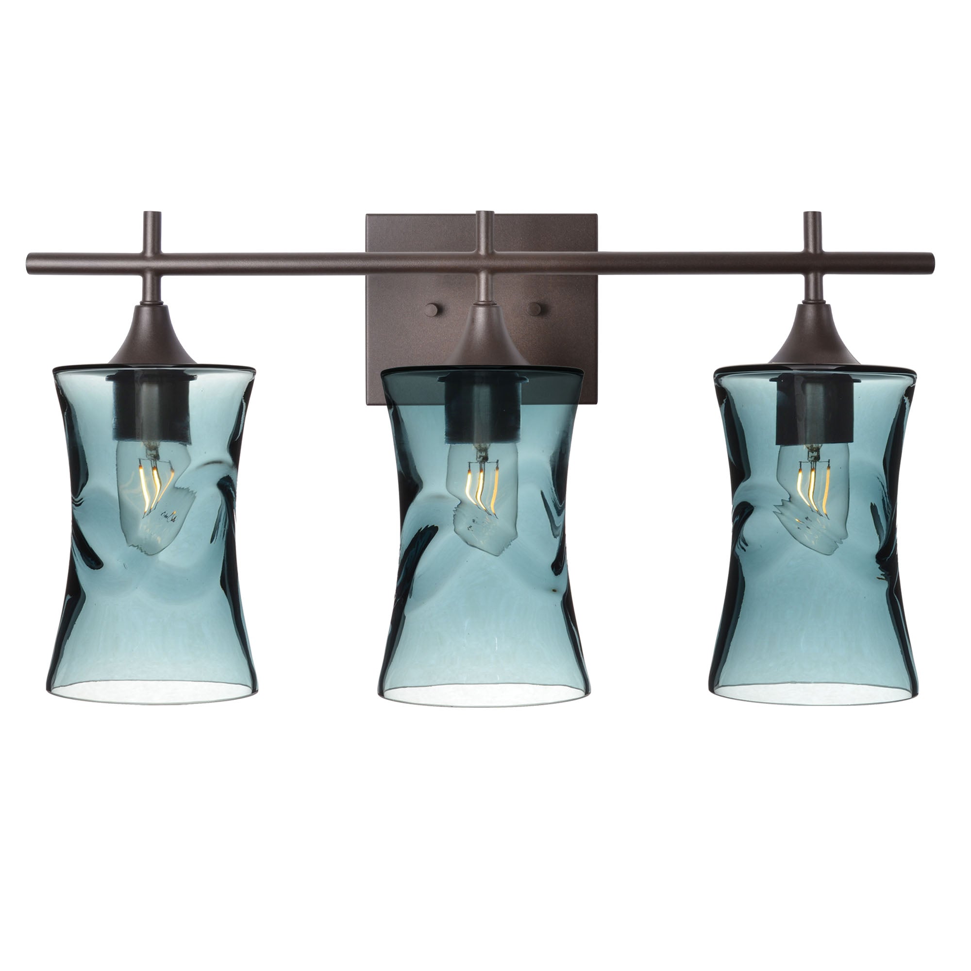 818 3-Light Vanity-Glass-Bicycle Glass Co-Swell-Slate Gray-Antique Bronze-Bicycle Glass Co