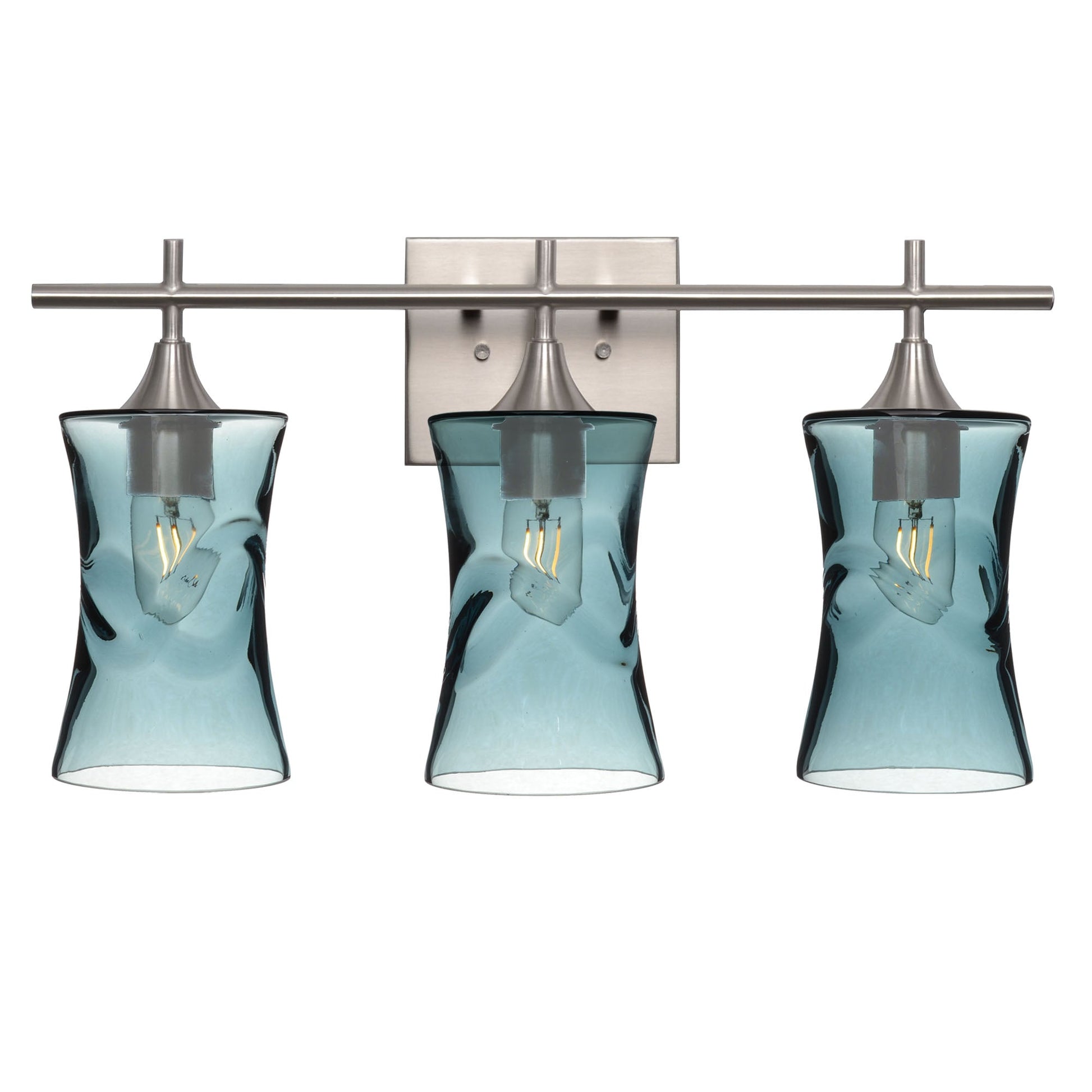 818 3-Light Vanity-Glass-Bicycle Glass Co-Swell-Slate Gray-Brushed Nickel-Bicycle Glass Co